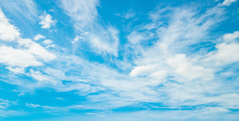 Abstract white cloud and blue sky in sunny day texture background