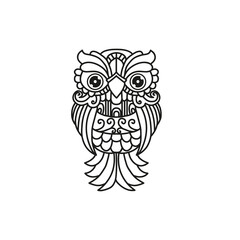 Black and white cut file outline owl pack