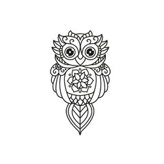 Fototapeta premium Black and white cut file outline owl pack
