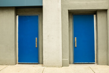 Two blue doors