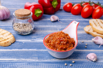 Vegetable pate in a ceramic dish