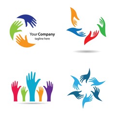 Fototapeta na wymiar Hand logo images