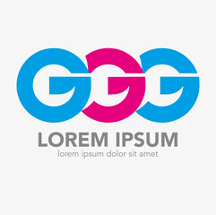 Vector abstract, modification letter or type GGG as a symbol.