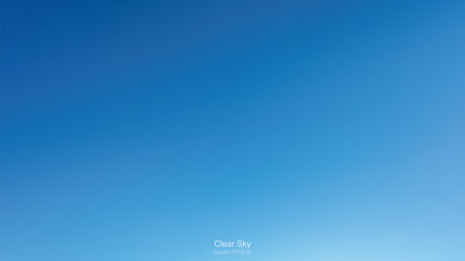 Clear sky background. Abstract blue sky for outdoor background. Vector.