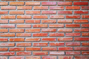 red brick wall background, texture and pattern.
