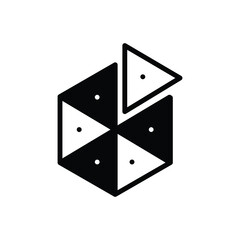 Black solid  icon for piece