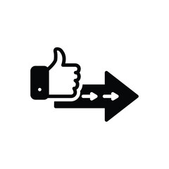Obraz premium Black solid icon for proceed