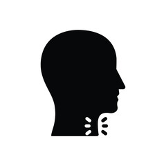 Black solid  icon for throat