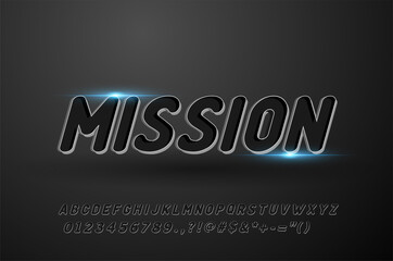 Modern and Stylish Font Effect with modern style highlight silver gradient color and shadow effect, elegant font, typeface for poster, logo and tittle text effect modern letter design