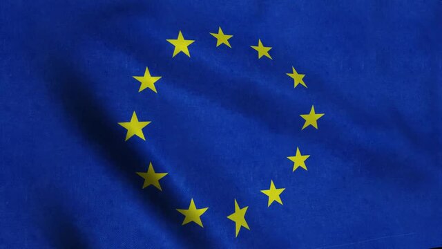 Europe Union flag waving - EU
