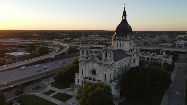 cathedral in minneapolis minnesota, aerial view of a church