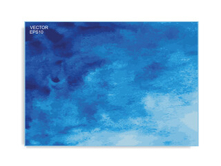 Abstract blue watercolor brush background. Brush stroke pattern and texture. Vector.