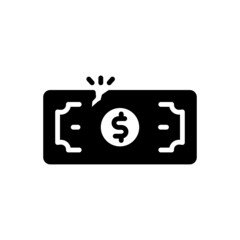 Black solid  icon for loss