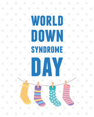 world down syndrome day hanging socks childrens on rope decoration
