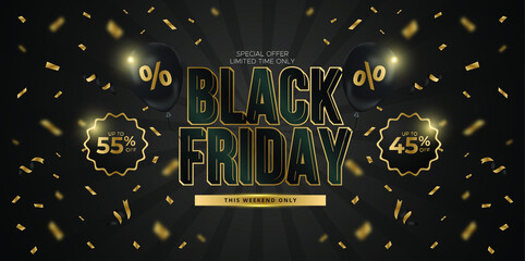 Black Friday sale design template. Vector illustration