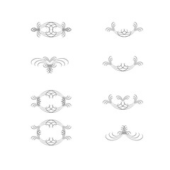 Decorative swirl divider. Elegance line set Vector