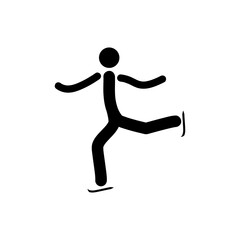 Fototapeta na wymiar Sport sign. Skating logo. Black silhouette skate.