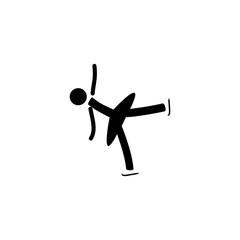 Sport sign. Skating logo. Black silhouette skate.