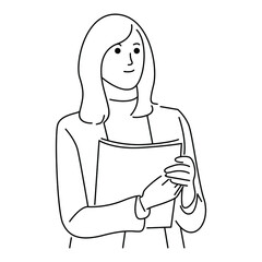 Businesswoman holding paper file
