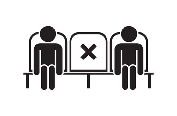 social distancing icon symbol sign vector