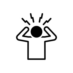 Black solid icon for worried
