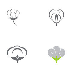 Set Cotton flower vector icon template