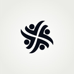 Obraz premium teamwork community logo icon vector isolated