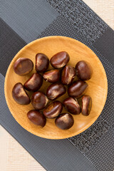 秋の収穫した美味しい栗