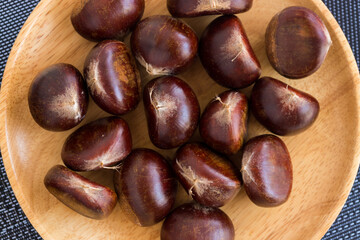 秋の収穫した美味しい栗