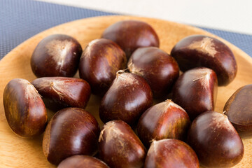 秋の収穫した美味しい栗