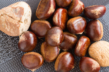 秋の収穫した美味しい栗