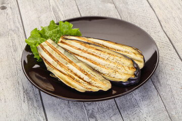 Grilled eggplant in the bowl