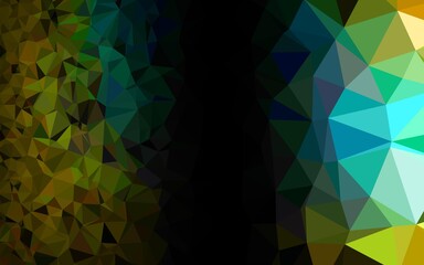 Obraz premium Dark Black vector polygon abstract layout. Glitter abstract illustration with an elegant design. Polygonal design for your web site.
