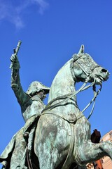 Statue of Karl XIV Johan (Stockholm). This equestrian statue shows Karl XVI as he arrived in Stockholm in 1810.