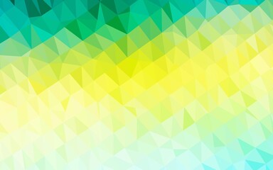 Fototapeta na wymiar Light Green, Yellow vector low poly texture. Triangular geometric sample with gradient. Textured pattern for background.