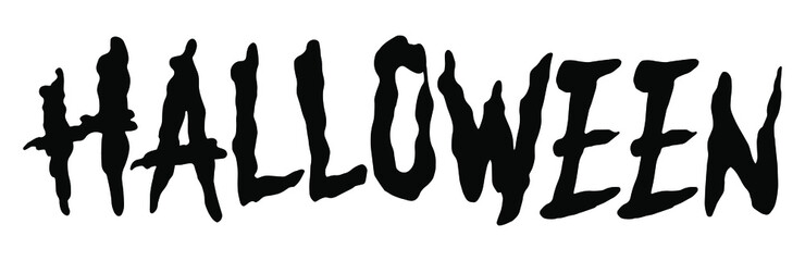 Lettering - Halloween. Abstract drawing with text isolated on white background.