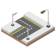 
City roads isometric icon 
