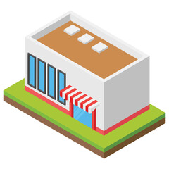 
shopping mart, mall isometric icon 
