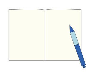 ノートとペン　罫線なし　無地