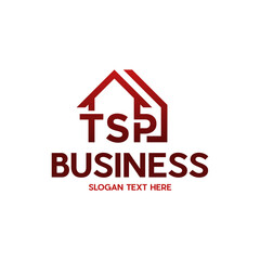 TSP letter logo With Home design on White background. Home TSP creative initials letter logo concept.
