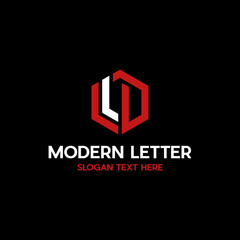 Initial Letter LD Monogram Logo Vector Design in Hexagonal Shape, LD L D Logo Emblem Hexagon Capital Letter Modern Template	