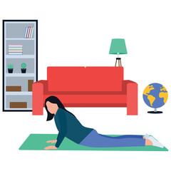 
Fiat icon design of yoga exercise 
