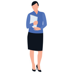 
Female entrepreneur worker flat icon design 
