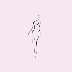 woman silhouette icon vector logo design	
