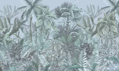 Tropisch bos, jungle, blauw © Elvira Poplavskaya