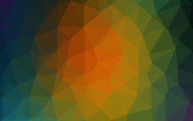 Obraz premium Dark Multicolor, Rainbow vector abstract mosaic backdrop. Triangular geometric sample with gradient. Elegant pattern for a brand book.