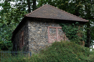 Old stone house in a park