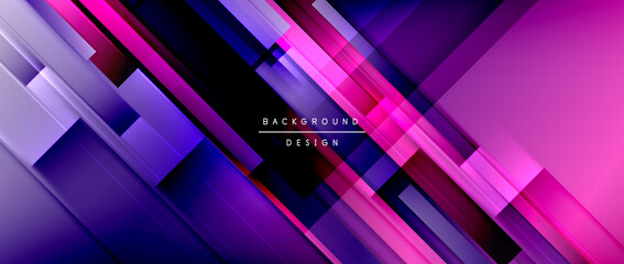 Dynamic lines on fluid color gradient. Trendy geometric abstract background for your text, logo or graphics