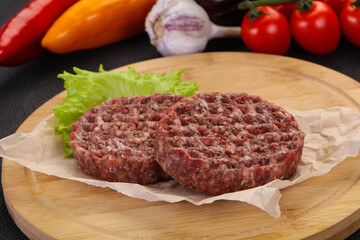 Raw burger cutlet