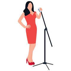 
Female singer, flat character.
